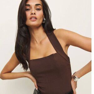 Reformation Finnian Knit Top Brown - Size 0